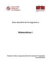 Guía Docente Matematicas I (Electronica y Automatica Industrial)
