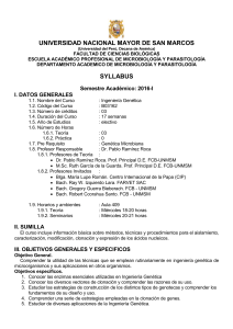 Ingeniería Genética - Facultad de Ciencias Biológicas