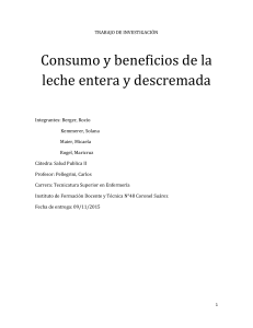 Consumo y beneficios de la leche entera y descremada