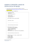 EJEMPLO CONEXIÓN A BASE DE DATOS LOCAL DE MySQL