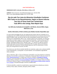 Dos de cada Tres Latas de Alimentos Estudiados Contienen BPA