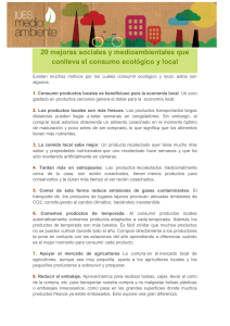 20 mejoras sociales y medioambientales que conlleva el consumo