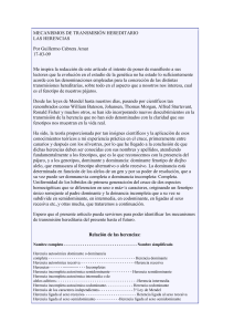 MECANISMOS DE TRANSMISIÓN HEREDITARIO.