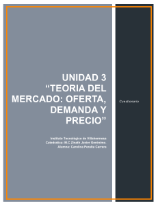 uNIDAd 3 *Teoria del mercado: oferta, demanda y precio*