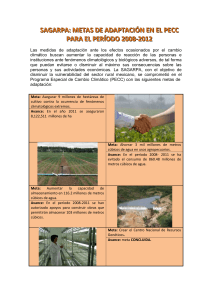 sagarpa, metas de adaptación en pecc* para el período 2008-2012