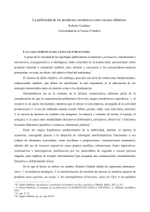 La publicidad de los productos cosméticos como recurso didáctico