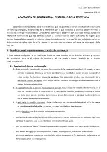 adaptación del organismo al desarrollo de la resistencia