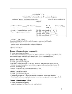 Ciclo escolar: 14-15 Carta histórica: La Ilustración y las
