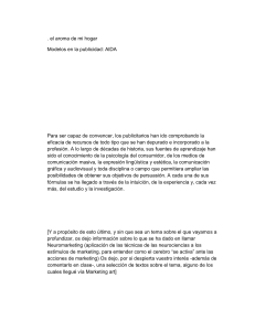 el aroma de mi hogar Modelos en la publicidad: AIDA Para ser