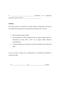 D. , Presidente de la Federaci&oacute;n Auton&oacute;mica de Judo y DA de