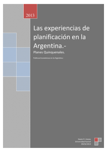 Las experiencias de planificación en la Argentina.