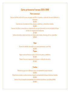 Carta primavera/verano 2015