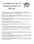 Los m&eacute;dicos nos dan 10 consejos para llevar una