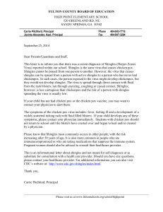 Shingles Letter to Parents - Fulton County School System