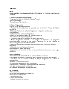 TEMARIO Plaza: Denominación: Coordinación de Mejora