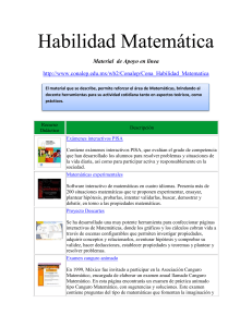 Habilidad Matemática Material de Apoyo en línea http://www