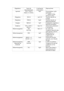 Diagnóstico Factor de transcripción/gen Localización cromosómica