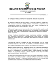 Secretaría de SaludH onduras BOLETIN INFORMATIVO DE PRENSA