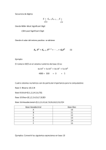 Conversión de Hexadecimal a Decimal