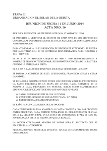 ETAPA III URBANIZACION EL SOLAR DE LA QUINTA REUNION