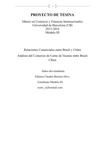 Relaciones Comerciales entre Brasil y China. Análisis del Comercio
