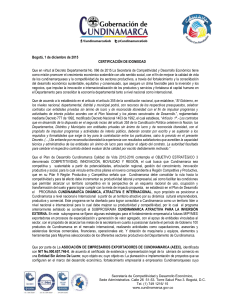 Bogot&aacute;, 1 de diciembre de 2015 CERTIFICACI&Oacute;N DE IDONEIDAD