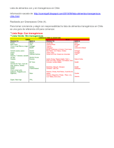 Lista de alimentos con y sin transgénicos en Chile