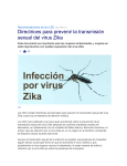 Recomendaciones para prevención transmisión sexual de virus Zika
