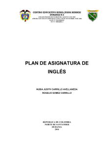 PLAN DE ASIGNATURA DE INGLES