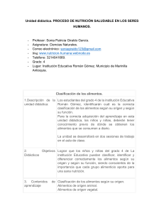 Unidad didáctica Sonia - Nutrición Humana