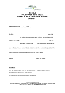 Solicitud bono social - Semana Blanca en Fuentes de Invierno