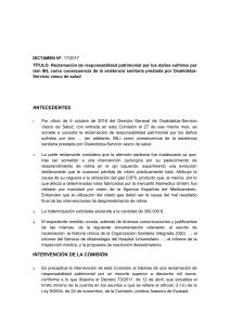 TÍTULO: Reclamación de responsabilidad patrimonial por los daños