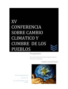 xv conferencia sobre cambio climatico y cumbre de los pueblos