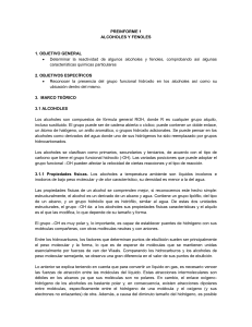 PREINFORME 1 ALCOHOLES Y FENOLES 1. OBJETIVO