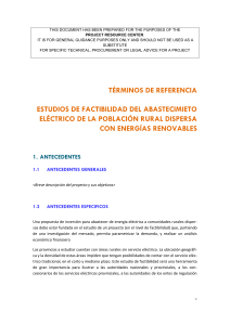 estudios de factibilidad del abastecimieto eléctrico de