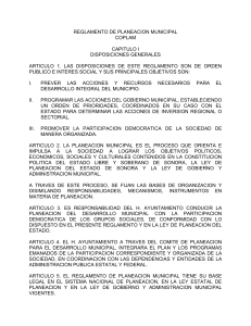 Reglamento de Planeación Municipal para el Municipio de Benito