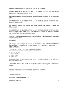 LEY DE PUBLICIDAD EXTERIOR DEL DISTRITO FEDERAL