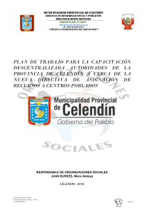 plan de trabajo para capacitacion de autoridaes de los c.p. de