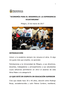 economía para el desarrollo: la experiencia ecuatoriana
