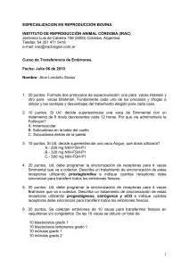Curso de Transferencia de Embriones.