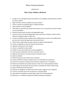 Clases, pobreza y bienestar. - Marco