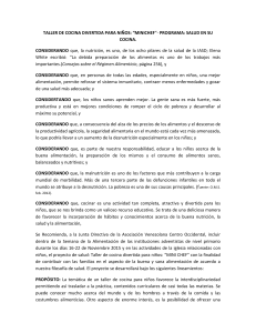 taller de cocina divertida para niños: “minichef”