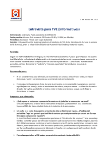 Entrevista para TVE (Informativos)