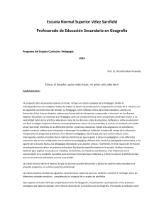 Pedagogía - Escuela Normal Superior Dalmacio Vélez Sársfield