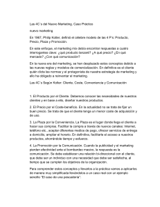 Las 4C´s del Nuevo Marketing. Caso Práctico nuevo marketing En