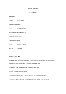 LECCION 1 (제 1과) 안녕하십니까? DIALOGO: 제임스: 안녕하십니까
