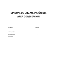 manual de organización del area de recepcion