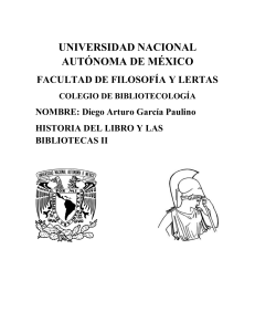 Diego Arturo García Paulino HISTORIA DEL LIBRO Y LAS