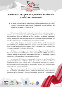 Sierra Nevada 2017 generará 16,1 millones de producción