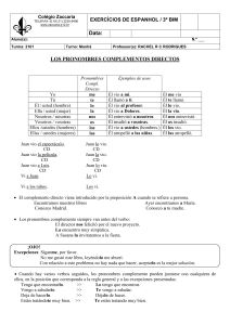 los pronombres complementos directos
